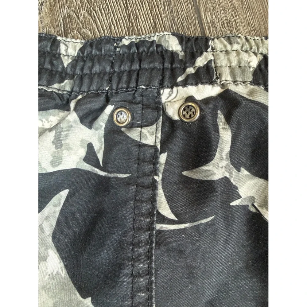 Trunks Surf Swim Co Shark Camo Board Shorts Black Gray Medium Mens Swim Trunks